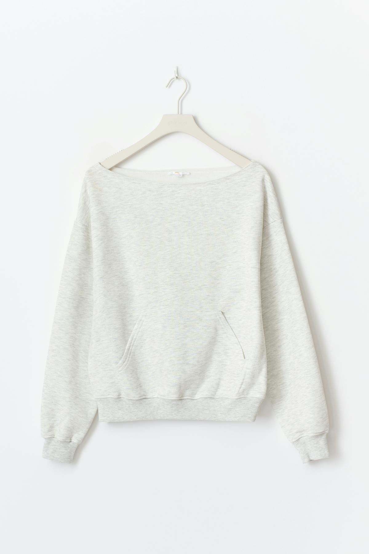 Y off shoulder sweater - Lt greymelange