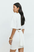 Tie back dress - Blanc cassé