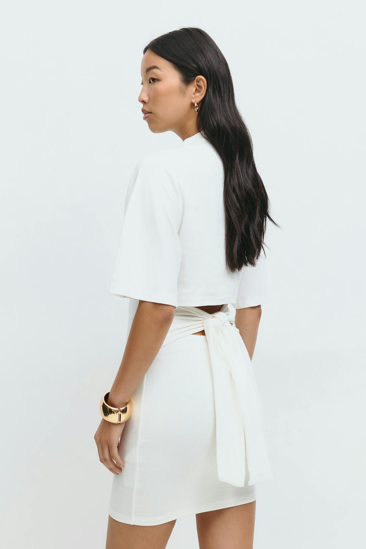 Tie back dress - Blanc cassé