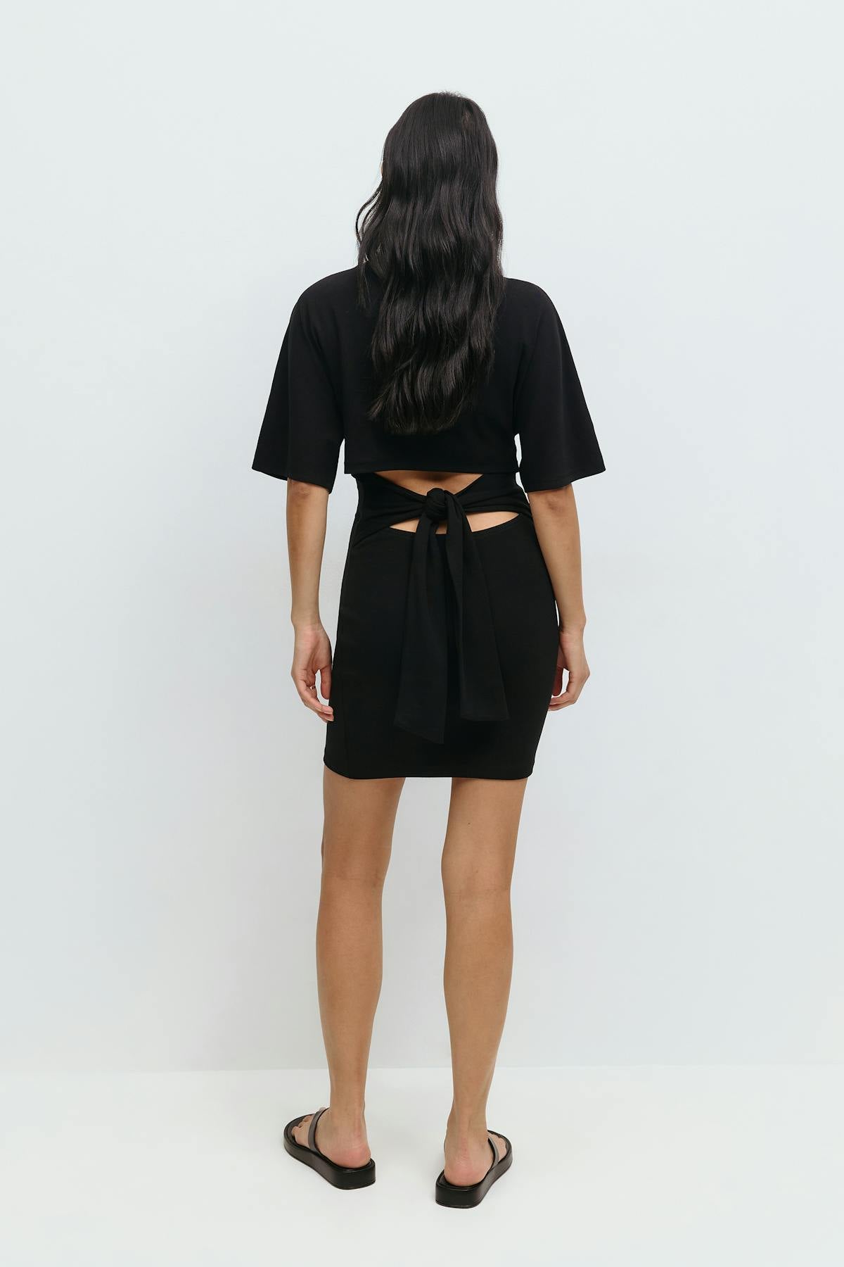 Tie back dress - Noir