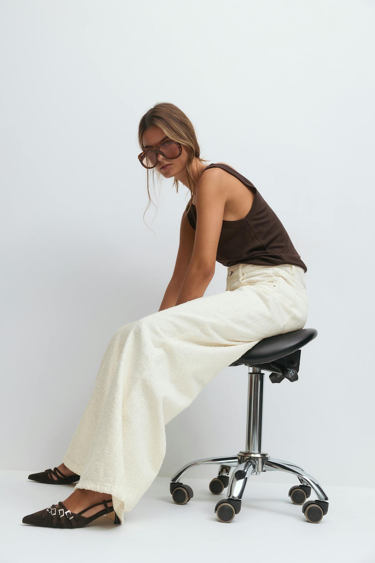 Boucle jeans - Blanc cassé