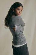 Premium long sleeve top - Grey melange
