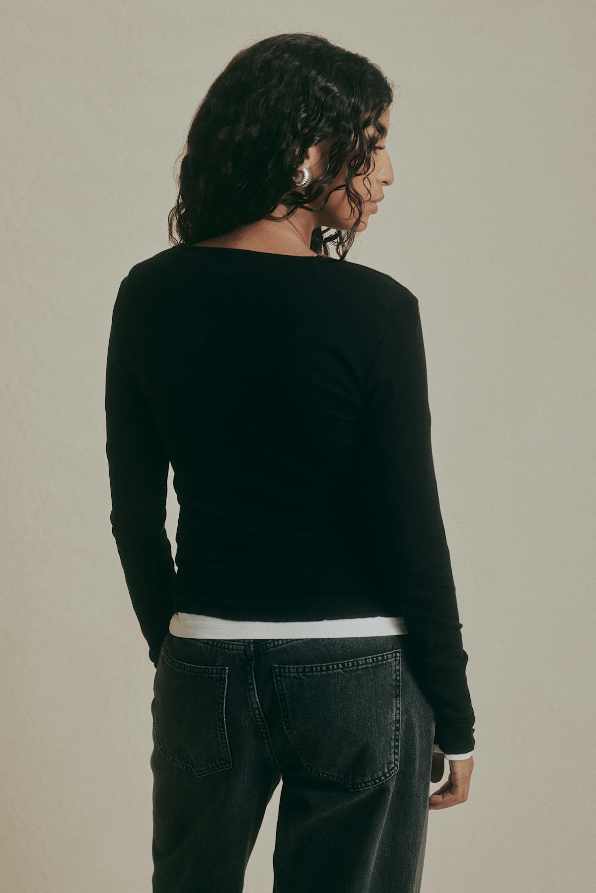 Premium long sleeve top - Noir