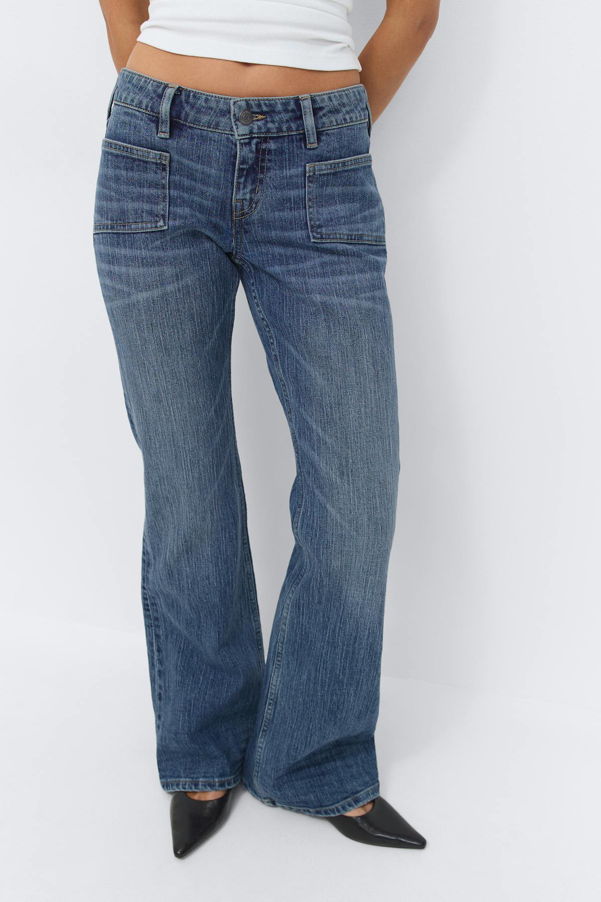 Low flare jeans - Mid blue