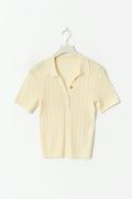 Collar knitted top - Vanilla yellow