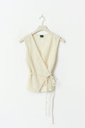 Wrap tie vest - Egret