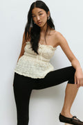 Lace bandeau top - Crème
