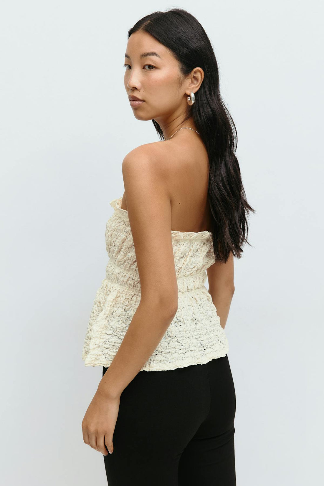 Lace bandeau top - Crème
