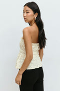 Lace bandeau top - Crème