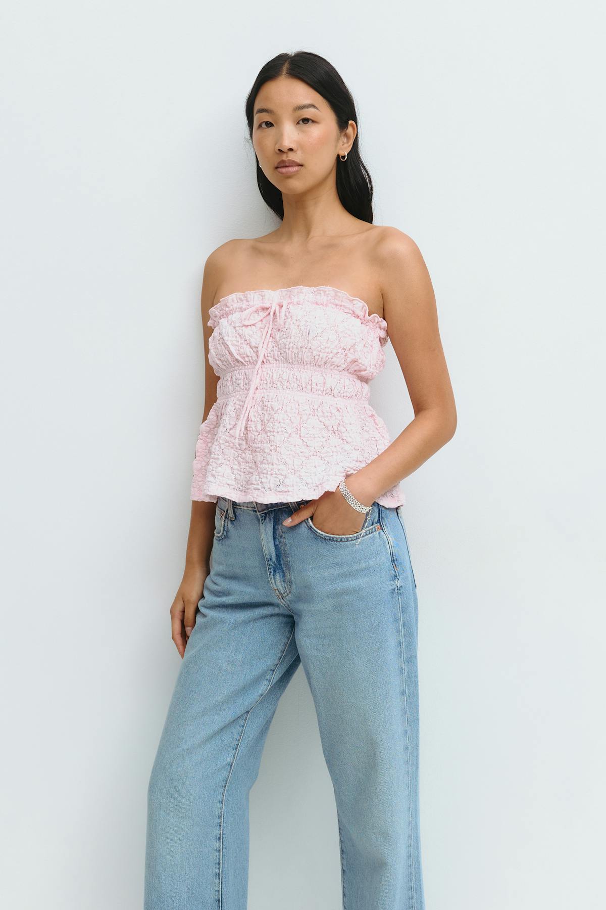 Lace bandeau top - Crème