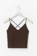 Strappy yoga singlet - Seal brown