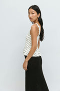 Smock frill singlet - Black dot