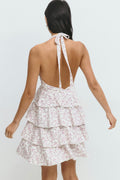 Frill halterneck dress - Pink ditsy