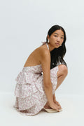 Frill halterneck dress - Pink ditsy