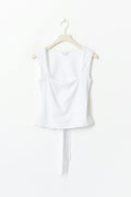 14+ lace open back top - Blanc