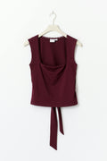 14+ lace open back top - Bordeaux