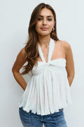 14+ halterneck top - Blanc