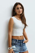 14+ open back tie top - Rose