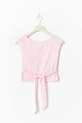 14+ open back tie top - Rose