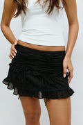 14+ ruched frill skirt - Noir