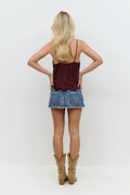 14+ x-low denim skirt - Mid blue