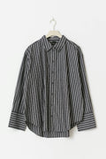 Oversized rhinestone shirt - Grey/stripe