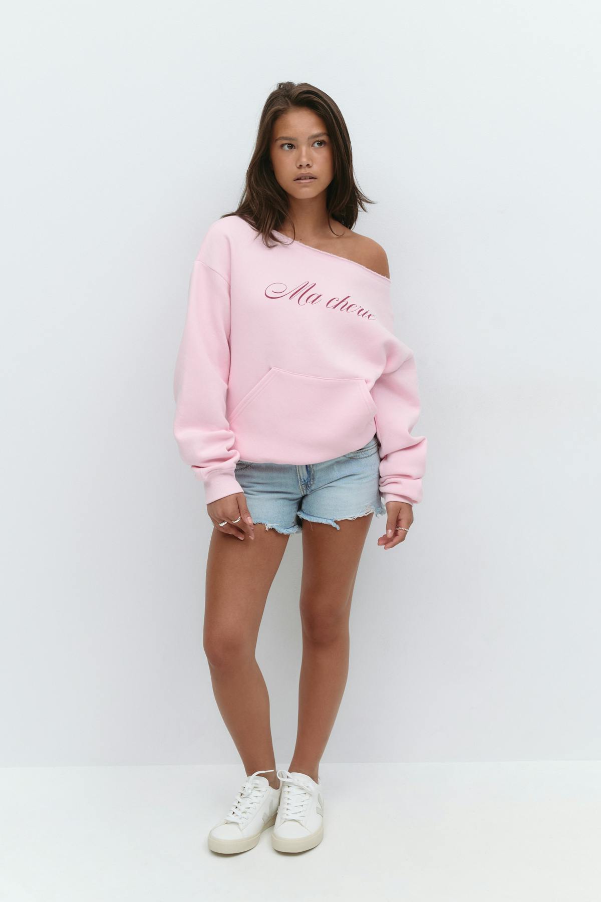 Y off shoulder sweater - Rose