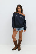 Y off shoulder sweater - Navy blazer