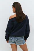 Y off shoulder sweater - Navy blazer