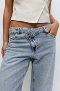 Wrap jeans - Mid blue