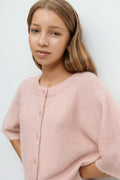Y knitted short sleeve top - Gardenia