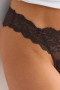 3-pack scallop lace thong - Black/red