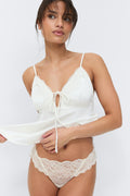 3-pack scallop lace thong - Noir
