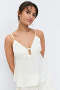 Satin loungewear singlet - Noir