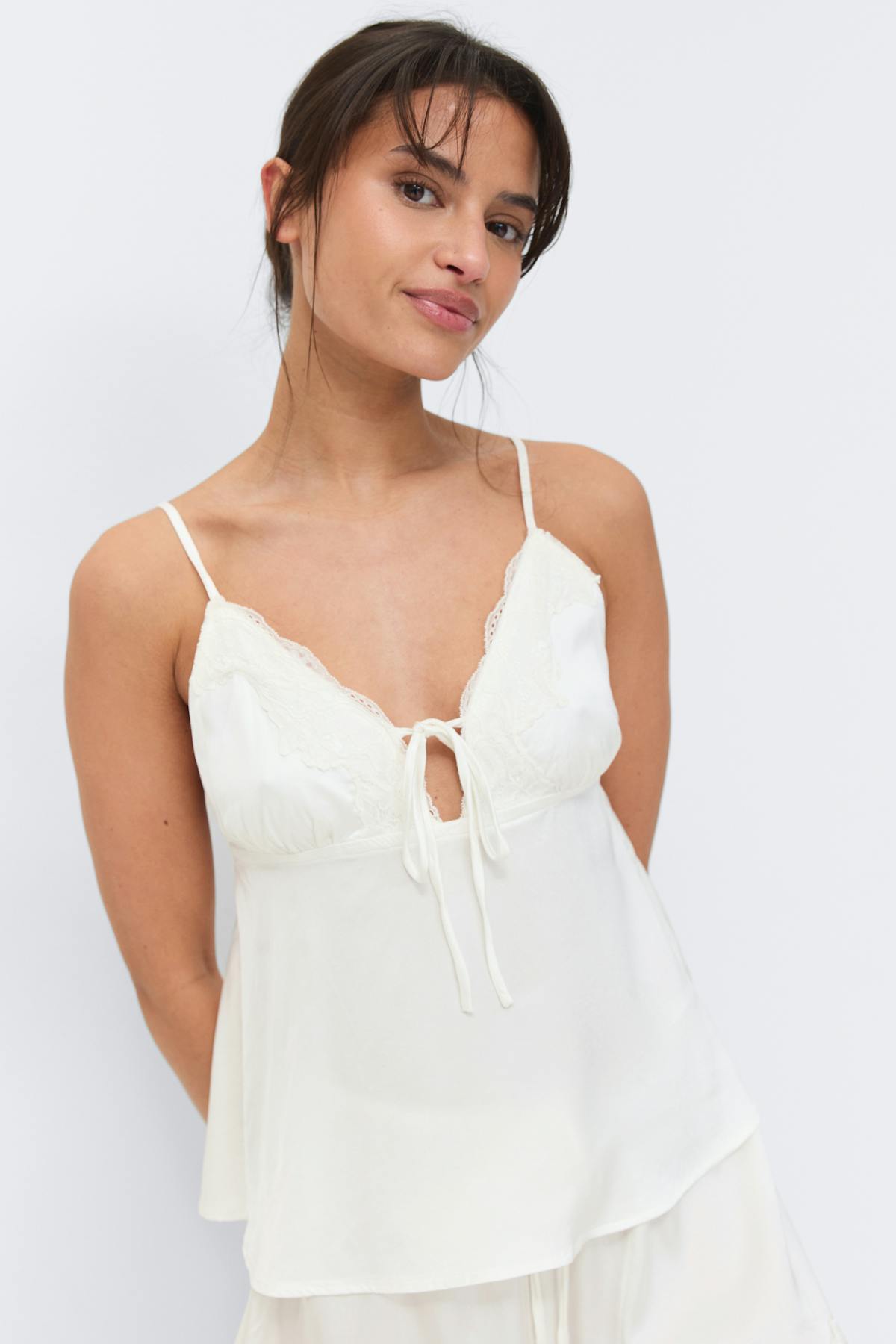 Satin loungewear singlet - Noir