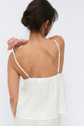 Satin loungewear singlet - Gardenia