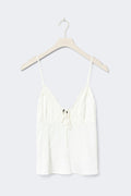 Satin loungewear singlet - Gardenia