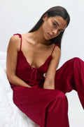 Satin loungewear singlet - Rouge foncé