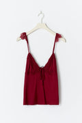 Satin loungewear singlet - Rouge foncé