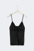 Satin loungewear singlet - Noir