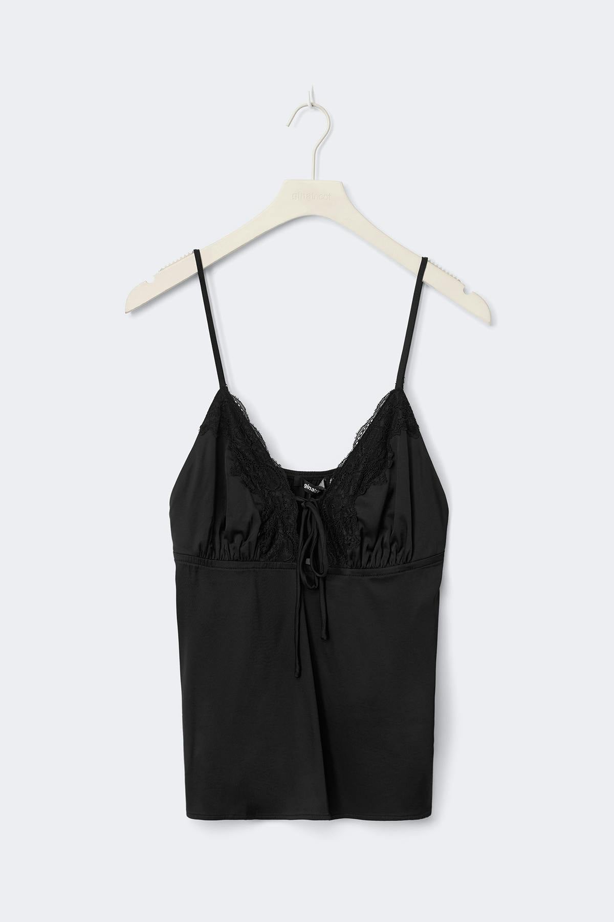 Satin loungewear singlet - Noir