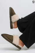 Faux fur slippers - Beige