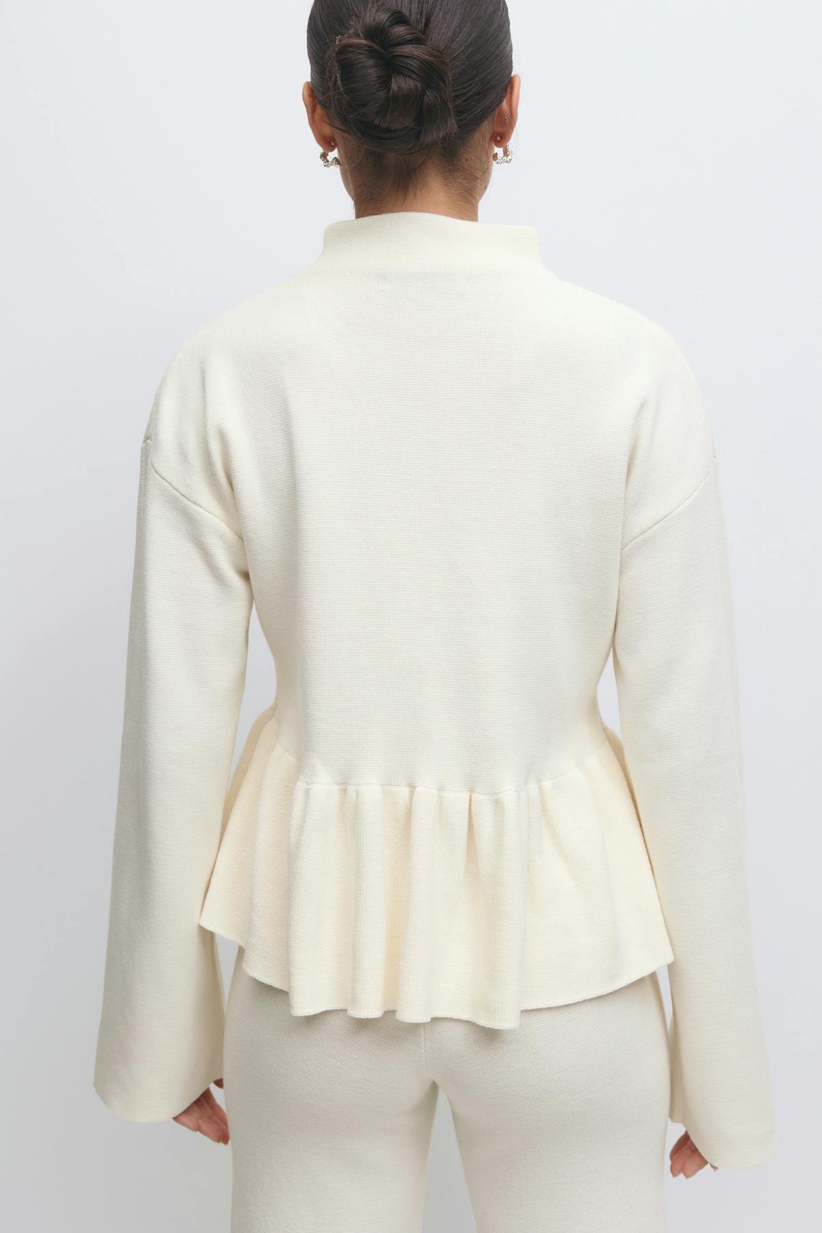 Knitted peplum top - Gardenia