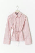 Shaped tie blouse - White/stripe