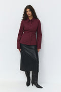 Shaped tie blouse - Noir