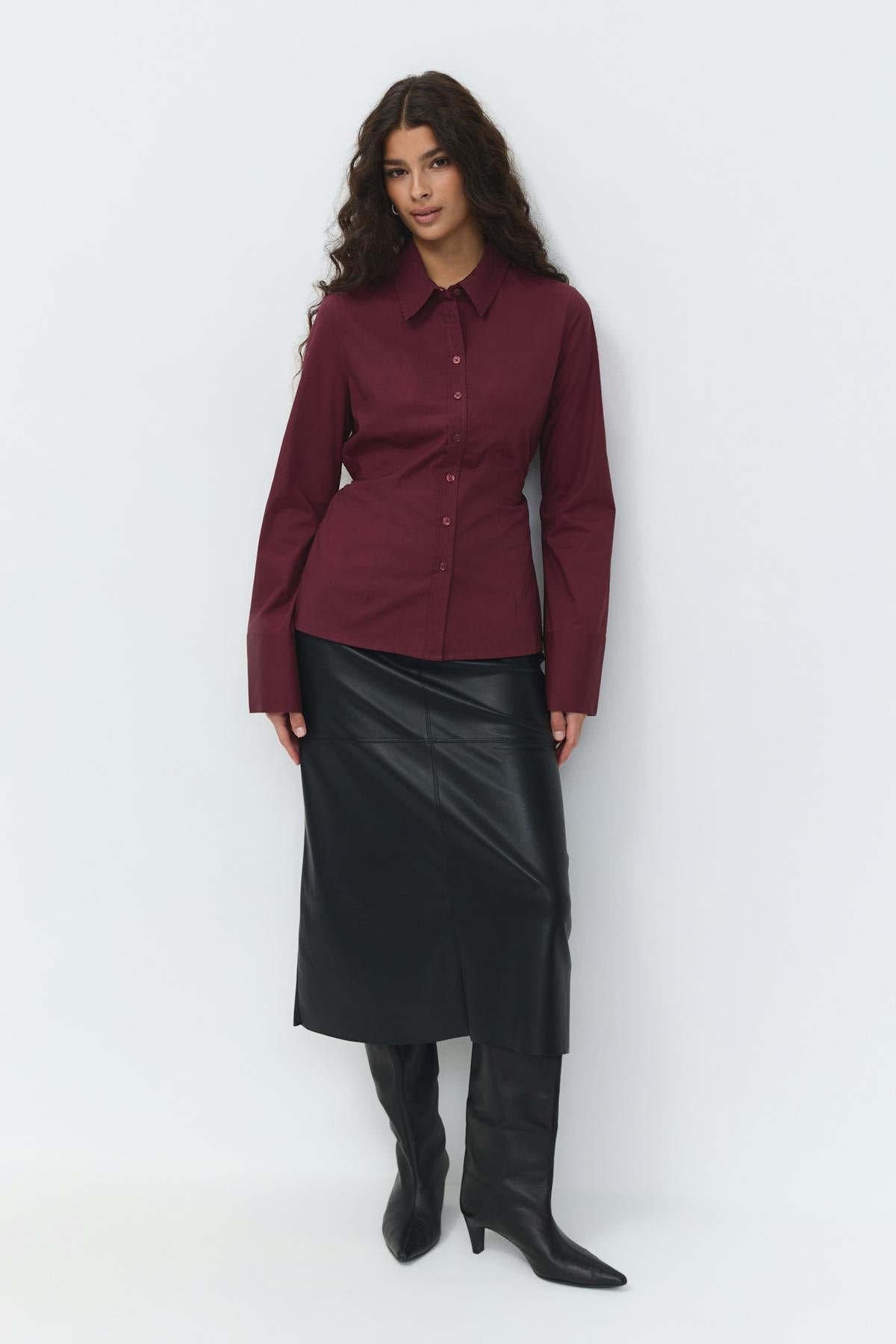 Shaped tie blouse - Noir