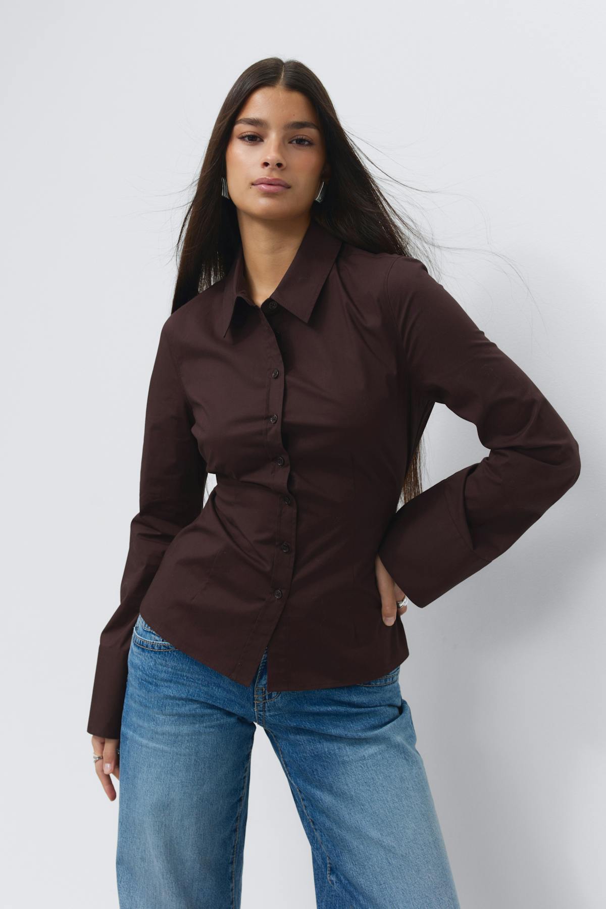 Shaped tie blouse - Noir