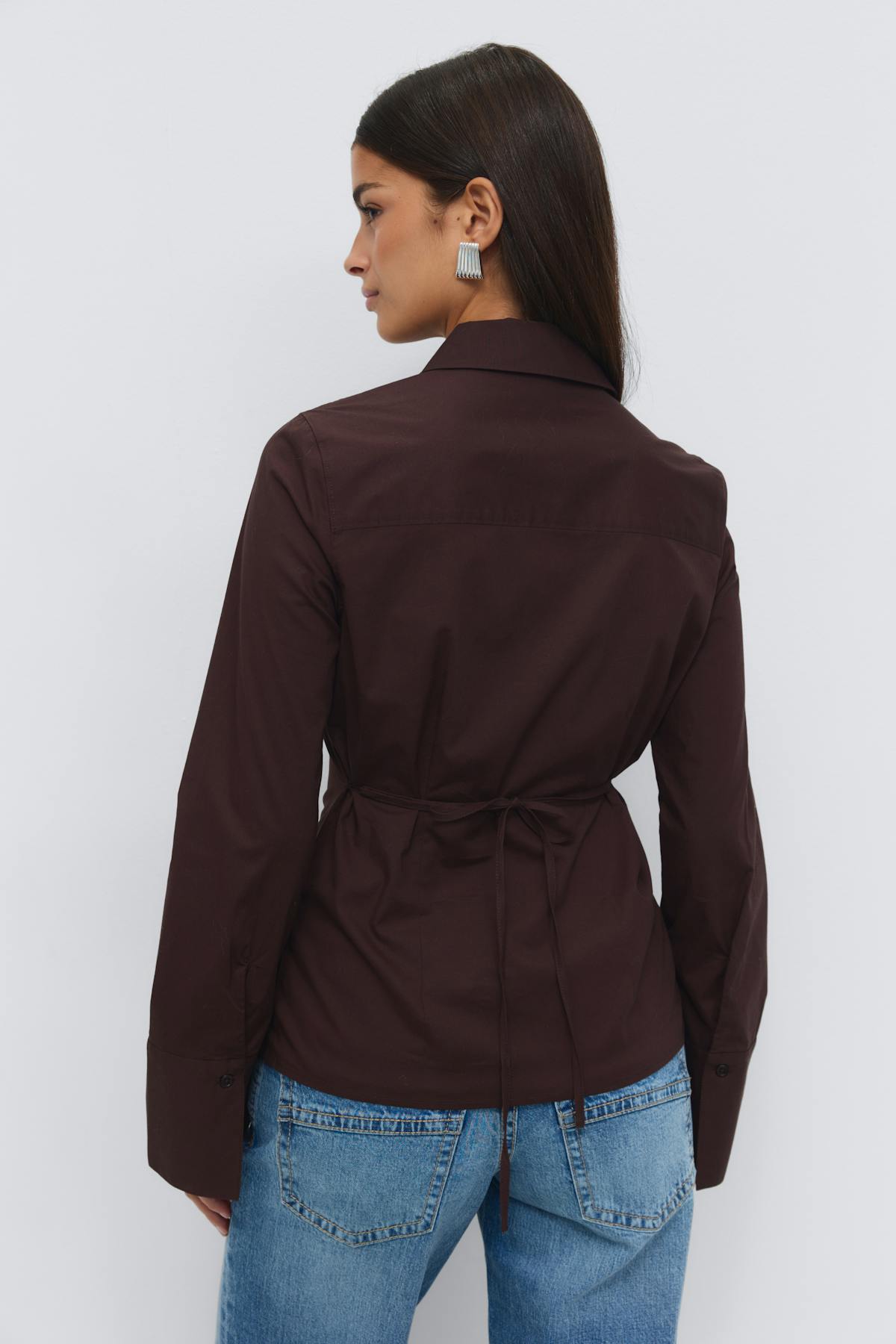 Shaped tie blouse - Noir