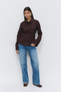 Shaped tie blouse - Noir