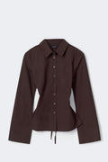 Shaped tie blouse - Bordeaux